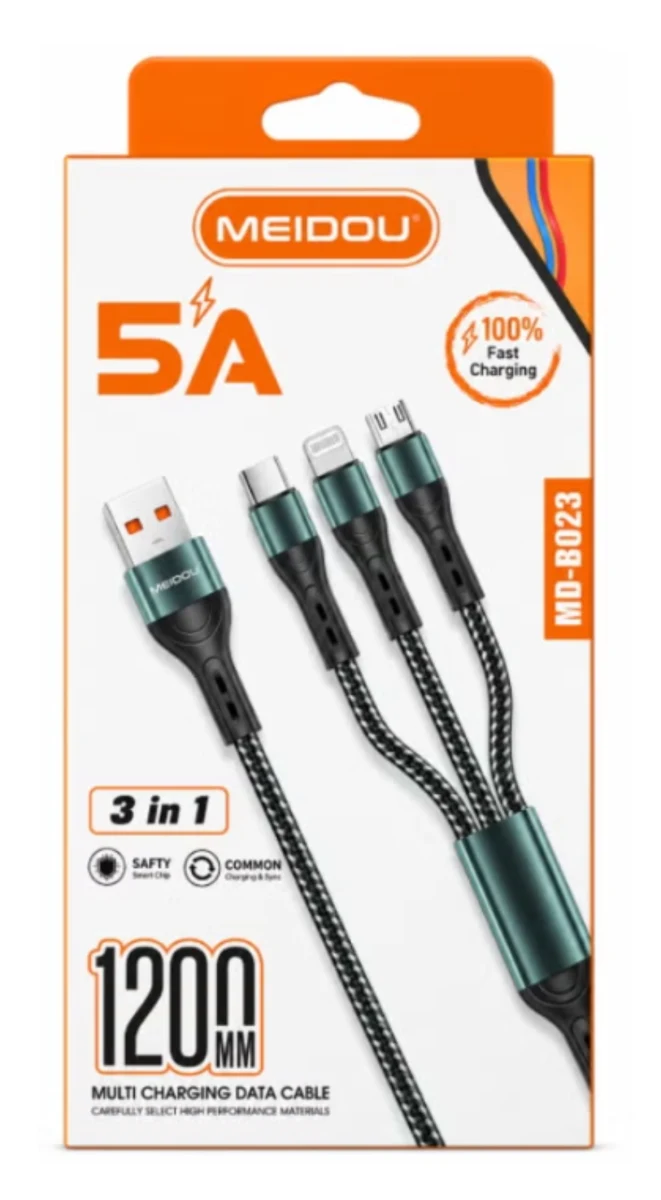 Meidou 5A 1200MM Fast Cable 3in1 MD-B023